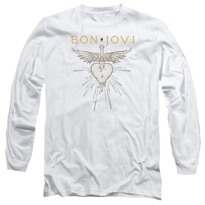Bon Jovi Greatest Hits Mens Long Sleeve Shirt White Officially Licensed