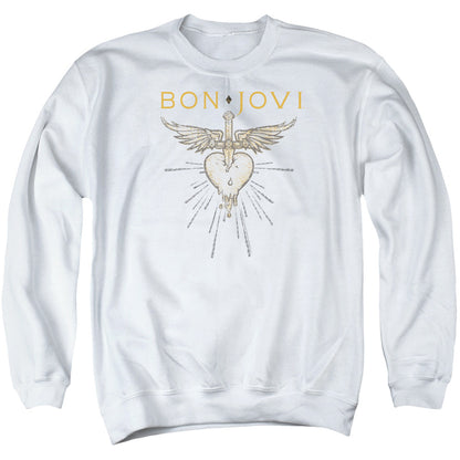 Bon Jovi Greatest Hits Mens Crewneck Sweatshirt White Officially Licensed