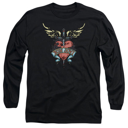 Bon Jovi Daggered Mens Long Sleeve Shirt Black Officially Licensed