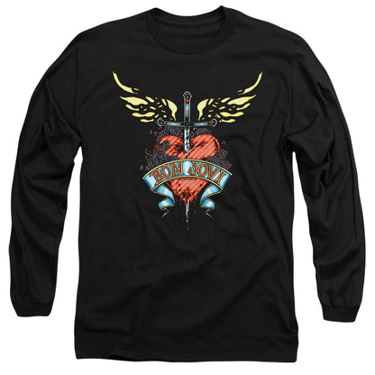 Bon Jovi Daggered Mens Long Sleeve Shirt Black Officially Licensed