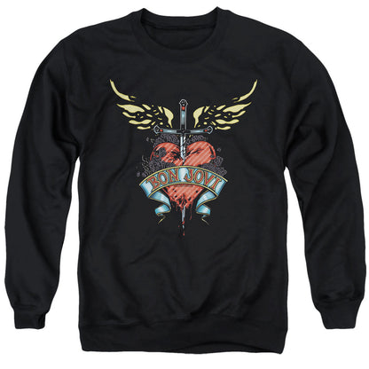 Bon Jovi Daggered Mens Crewneck Sweatshirt Black Officially Licensed