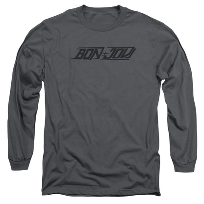 Bon Jovi New Logo Mens Long Sleeve Shirt Charcoal Officially Licensed