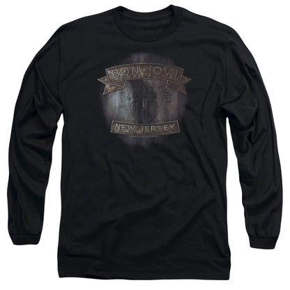 Bon Jovi New Jersey Mens Long Sleeve Shirt Black Officially Licensed