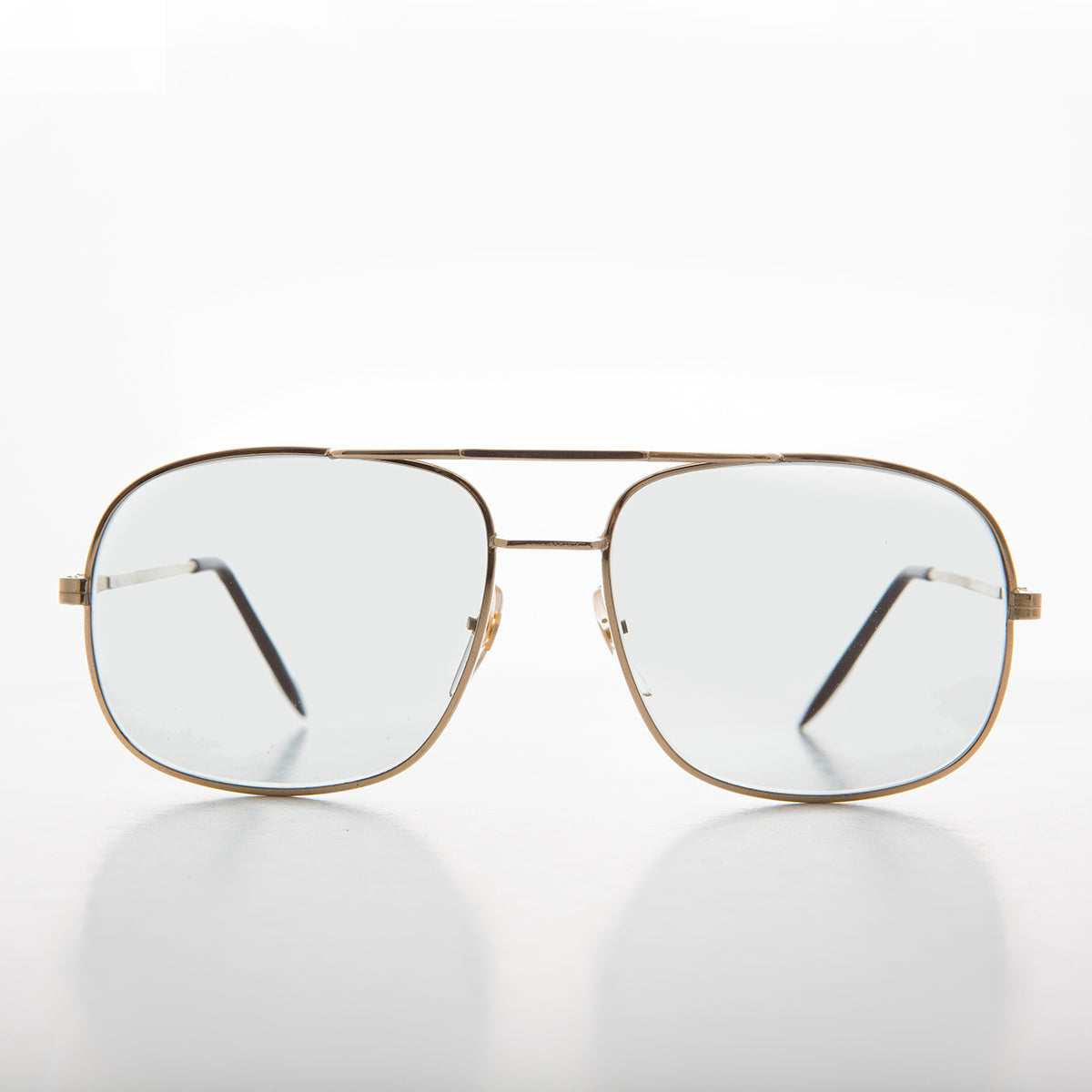 Square Metal Vintage Aviator Sunglass with Glass Transition Lenses - Bandit
