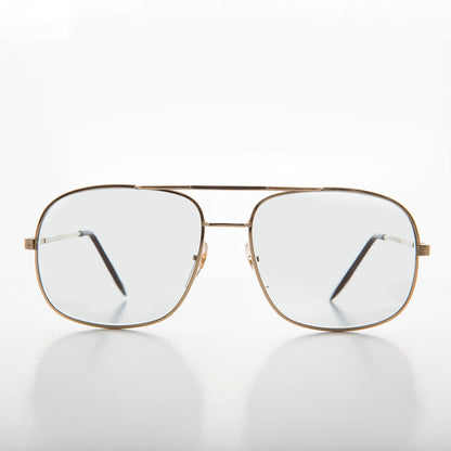 Square Metal Vintage Aviator Sunglass with Glass Transition Lenses - Bandit