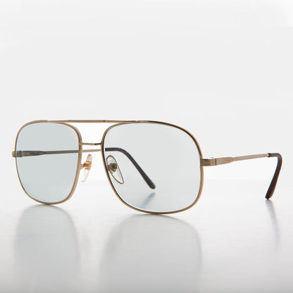 Square Metal Vintage Aviator Sunglass with Glass Transition Lenses - Bandit