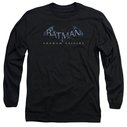 Batman Arkham Origins Logo Mens Long Sleeve Shirt Black Officially Licensed