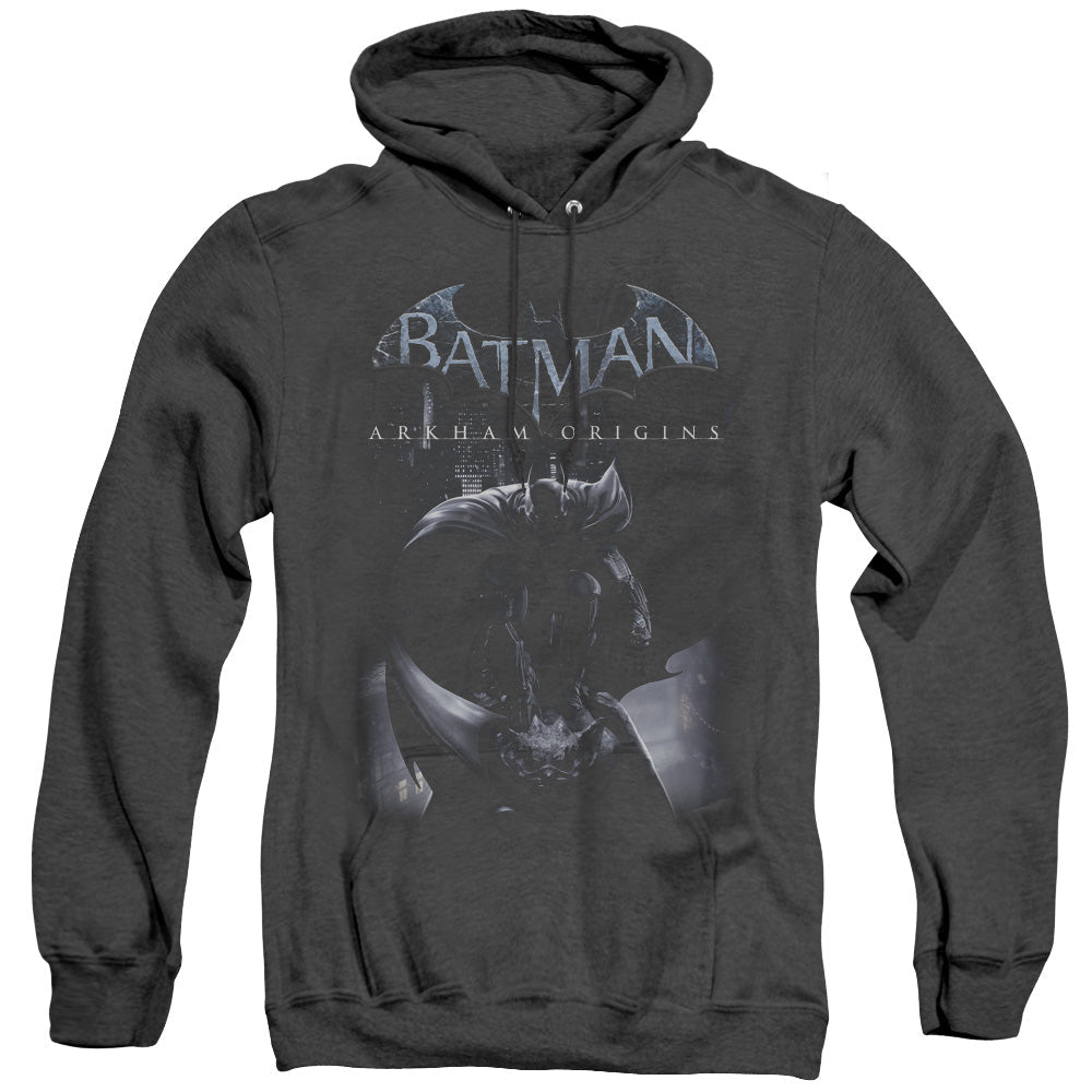 Batman Arkham Origins Perched Cat Mens Heather Hoodie Black Officially Licensed
