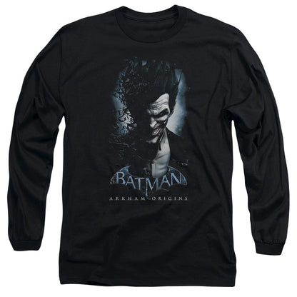 Batman Arkham Origins Joker Mens Long Sleeve Shirt Black Officially Licensed