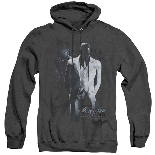 Batman Arkham Origins Black Mask Mens Heather Hoodie Black Officially Licensed