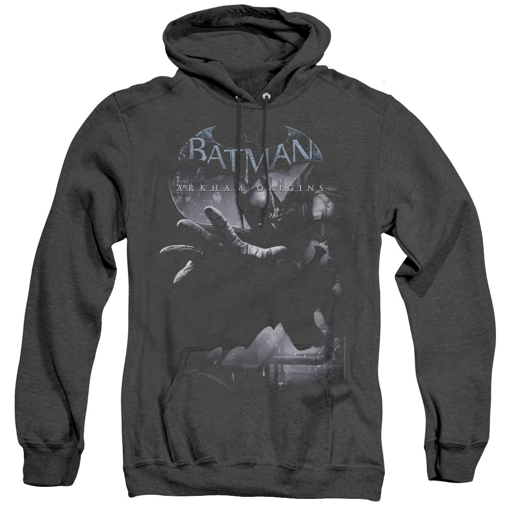 Batman Arkham Origins Out Of The Shadows Mens Heather Hoodie Black Officially Licensed
