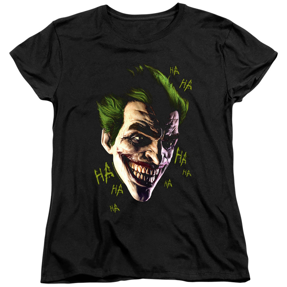 Batman Arkham Origins Joker Grim Womens T Shirt Black Officially Licensed