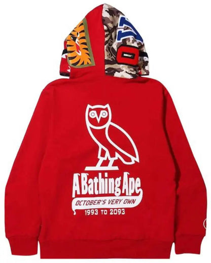 BAPE x OVO Woodland Camo Shark Reversible Full Zip Hoodie