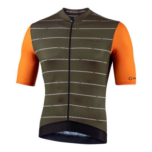 Nalini RESPECT Men's Cycling Jersey (Olive / Orange) L, 2XL