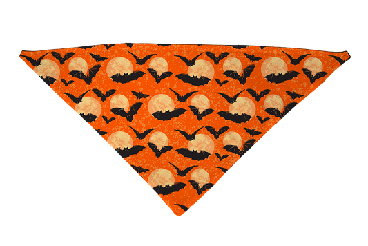 Moon Orange with Bats Dog Bandana