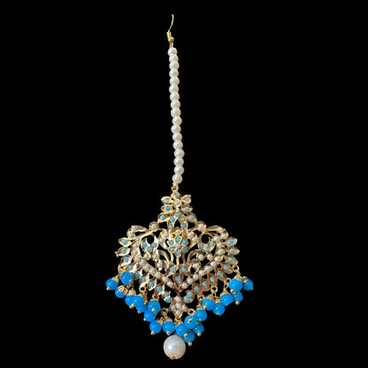 DJET106 Afreen feroza  earrings tika ( SHIPS IN 4 WEEKS )