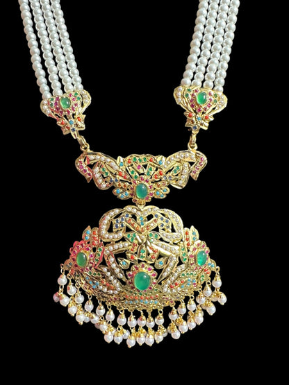 DLN97  Filza jadau rani haar in Navratan ( READY TO SHIP )