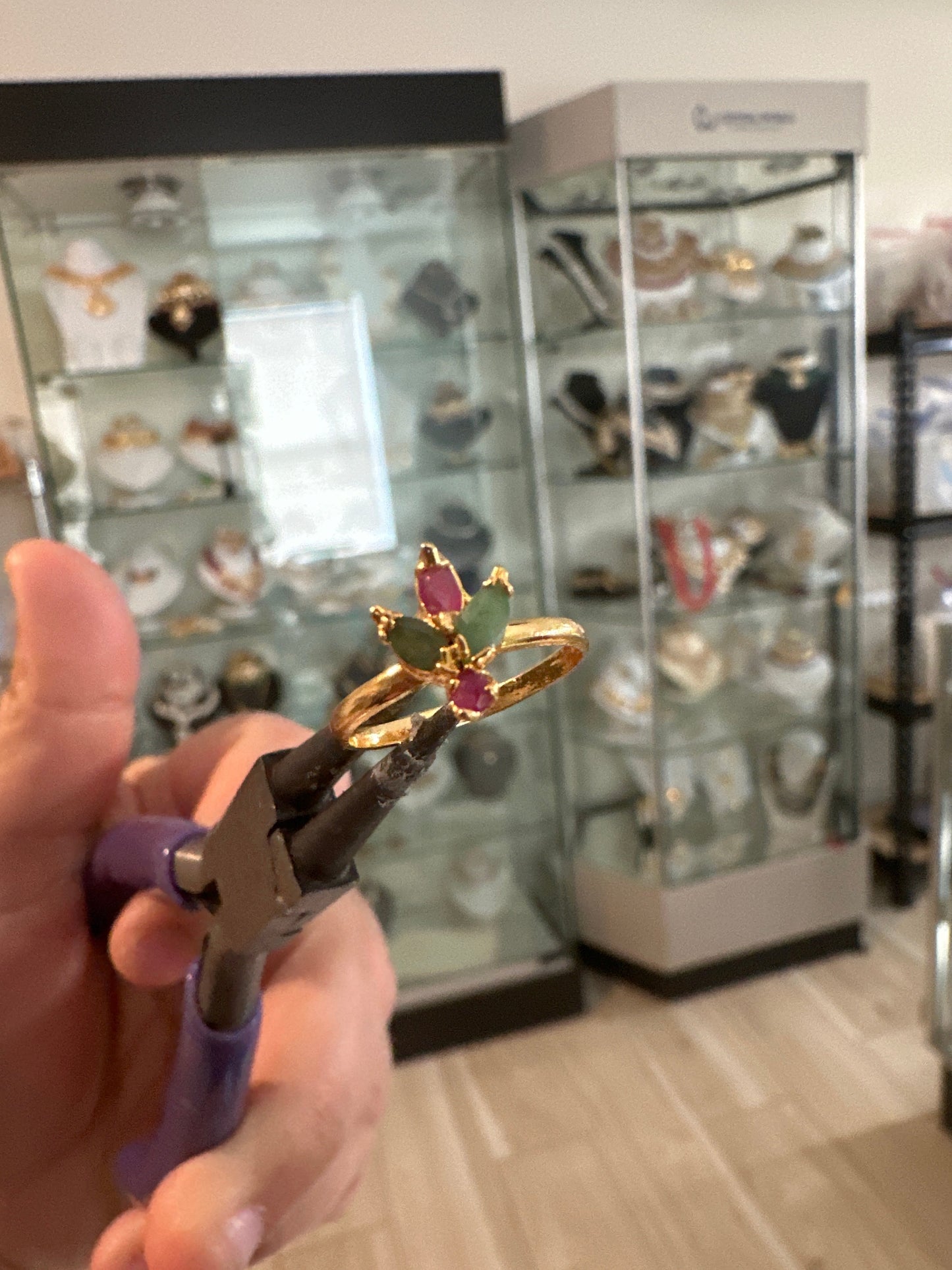 Hyderabadi ruby emerald   ring ( READY TO SHIP )