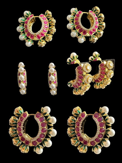 DER718 Isha High quality Polki earrings included Bali style ( SHIPS IN 2 WEEKS  )