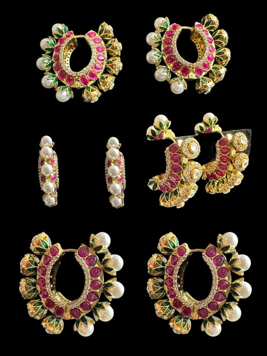 DER718 Isha High quality Polki earrings included Bali style ( SHIPS IN 2 WEEKS  )