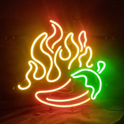 Fire BBQ Pepper Neon Signs