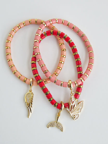 Enamel Beaded Charm Bar Bracelets  - Charm Bar Styling