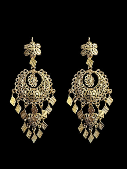 DER717 Inas gold plated chandbali ( READY TO SHIP )