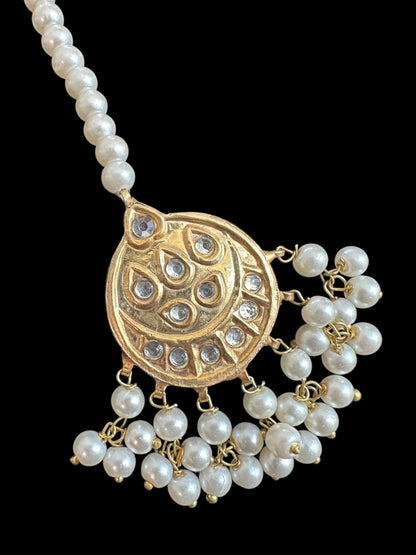 DJTK312 small sized kunda tika - pearls ( READY TO SHIP )