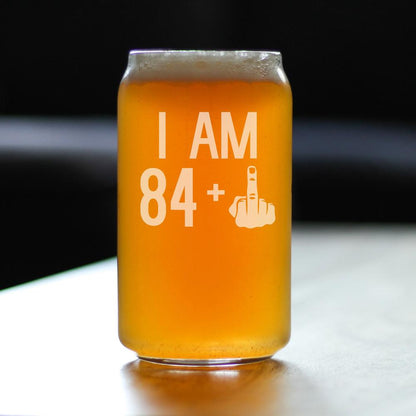 84 + 1 Middle Finger - 16 Ounce Beer Can Pint Glass