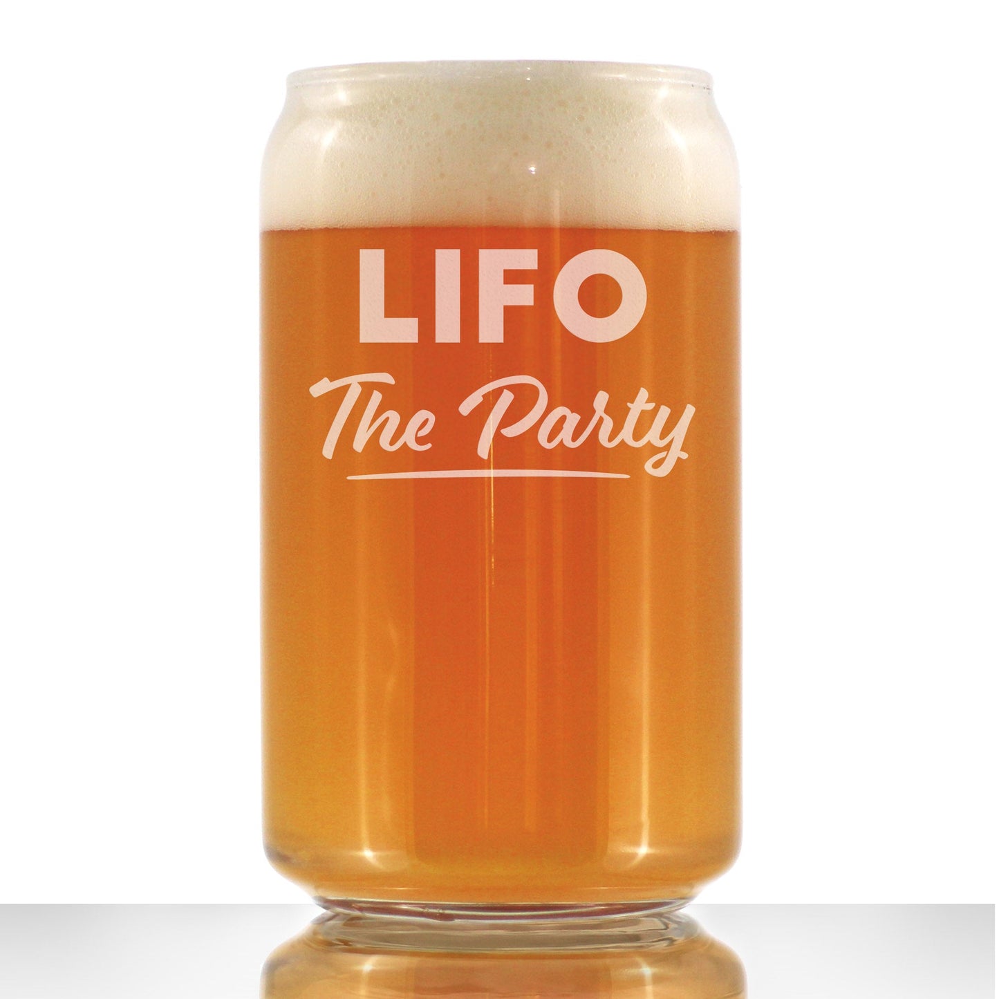 LIFO the Party - Beer Can Pint Glass - Funny Accountant Gifts - Unique Accounting Gift for CPA - 16 oz Glasses
