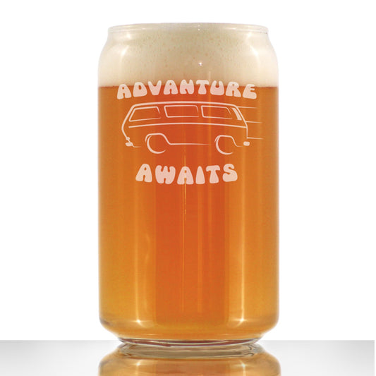 Advanture Awaits - 16 Ounce Beer Can Pint Glass