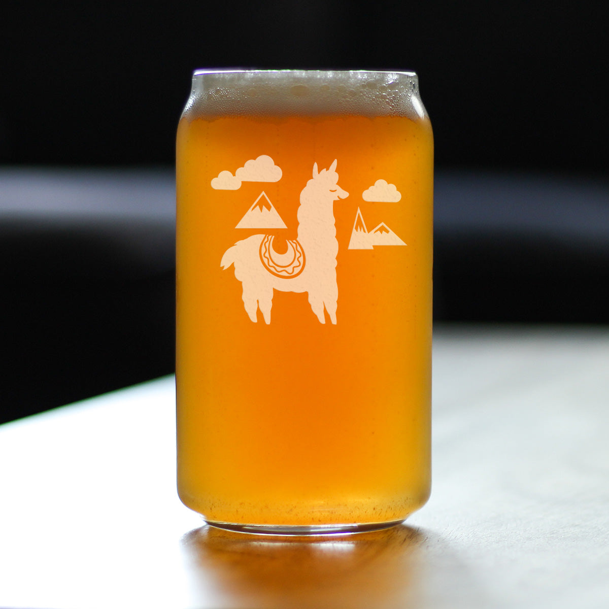 Alpaca Beer Can Pint Glass - Unique Funny Farm Animal Themed Decor and Gifts for Alpaca Lovers - 16 oz
