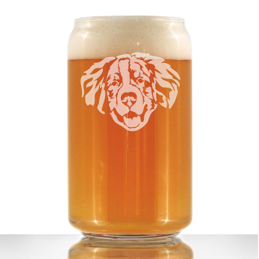 Bernese Mountain Dog Face Beer Can Pint Glass - Unique Dog Themed Decor and Gifts for Moms & Dads of Berneses - 16 Oz