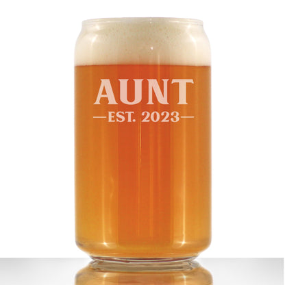 Aunt Est. 2023 - Bold - 16 Ounce Beer Can Pint Glass
