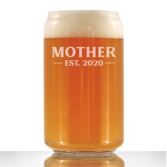 Mother Est. 2020 - Bold - 16 Ounce Beer Can Pint Glass