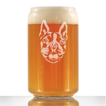 Boston Terrier Face Beer Can Pint Glass - Unique Dog Themed Decor and Gifts for Moms & Dads of Boston Terriers - 16 Oz
