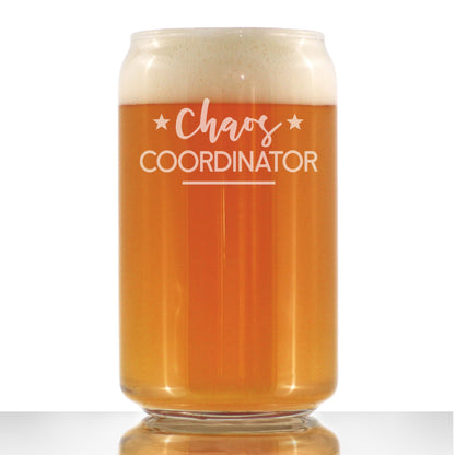 Chaos Coordinator - Beer Can Pint Glass - Funny Gifts for Secretaries, Moms, and Teachers - 16 Oz Glasses