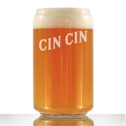 Cin Cin - Italian Cheers - Beer Can Pint Glass - Cute Italy Themed Gifts or Party Decor for Women & Men - 16 Oz