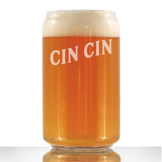 Cin Cin - Italian Cheers - Beer Can Pint Glass - Cute Italy Themed Gifts or Party Decor for Women & Men - 16 Oz