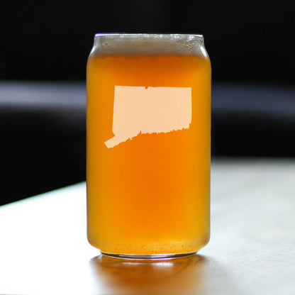 Connecticut State Outline Beer Can Pint Glass - State Themed Drinking Decor and Gifts for Connecticuters and Nutmegger Women & Men - 16 Oz Glasses