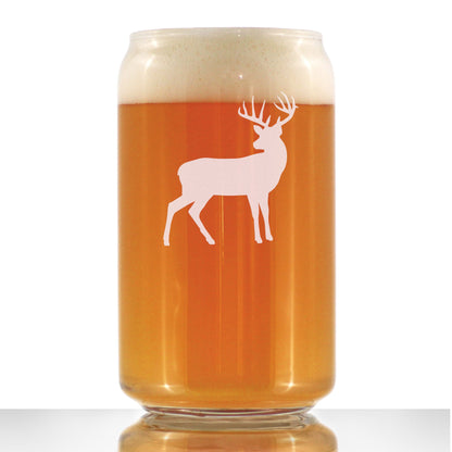 Deer Beer Can Pint Glass - Cabin Themed Gifts or Rustic Decor for Men and Women - Fun Drinking or Party Glasses - 16 oz