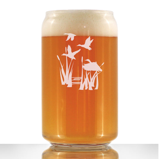 Duck Pond Beer Can Pint Glass - Cabin Themed Gifts or Rustic Decor for Men and Women - Fun Drinking or Party Glasses - 16 oz