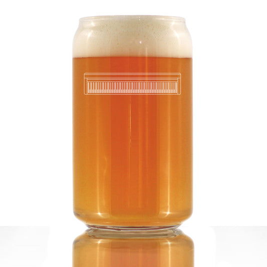 Piano Keyboard Beer Can Pint Glass - Music Gifts for Musicians, Teachers and Musical Accessories for Women and Men that Play Keys - 16 Oz Glasses