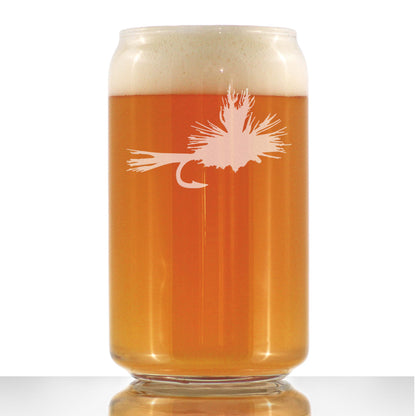 Fly Fishing Beer Can Pint Glass - Unique Flyfishing Themed Gifts for Fishermen - 16 oz Glasses