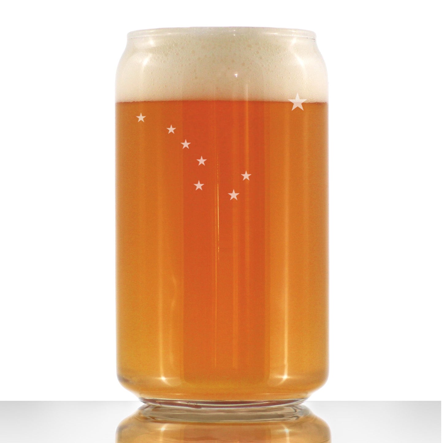 Alaska Flag Beer Can Pint Glass - State Themed Drinking Decor and Gifts for Alaskan Women & Men - 16 Oz Glasses