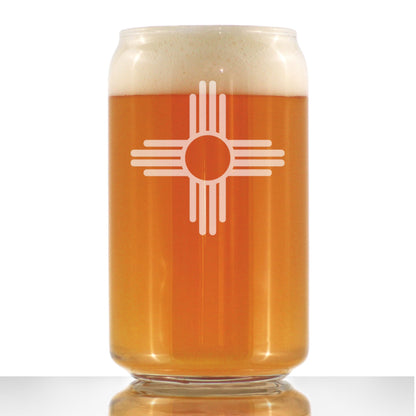 New Mexico Flag Beer Can Pint Glass - State Themed Drinking Decor and Gifts for New Mexican Women & Men - 16 Oz Glasses