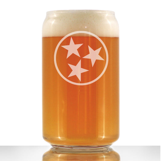 Tennessee Flag Beer Can Pint Glass - State Themed Drinking Decor and Gifts for Tennessean Women & Men - 16 Oz Glasses