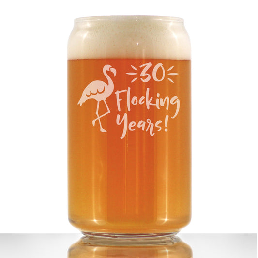 30 Flocking Years - 16 Ounce Beer Can Pint Glass