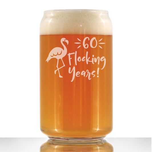 60 Flocking Years - 16 Ounce Beer Can Pint Glass