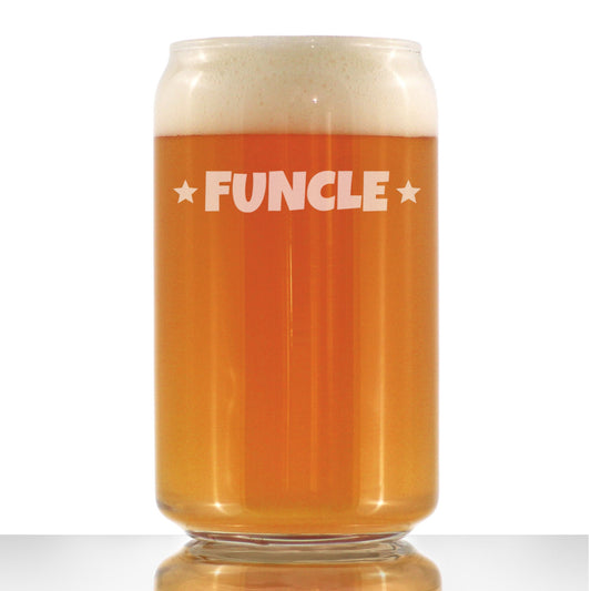 Funcle Beer Can Pint Glass - Funny Gifts For The Best Uncle - 16 Oz Glasses